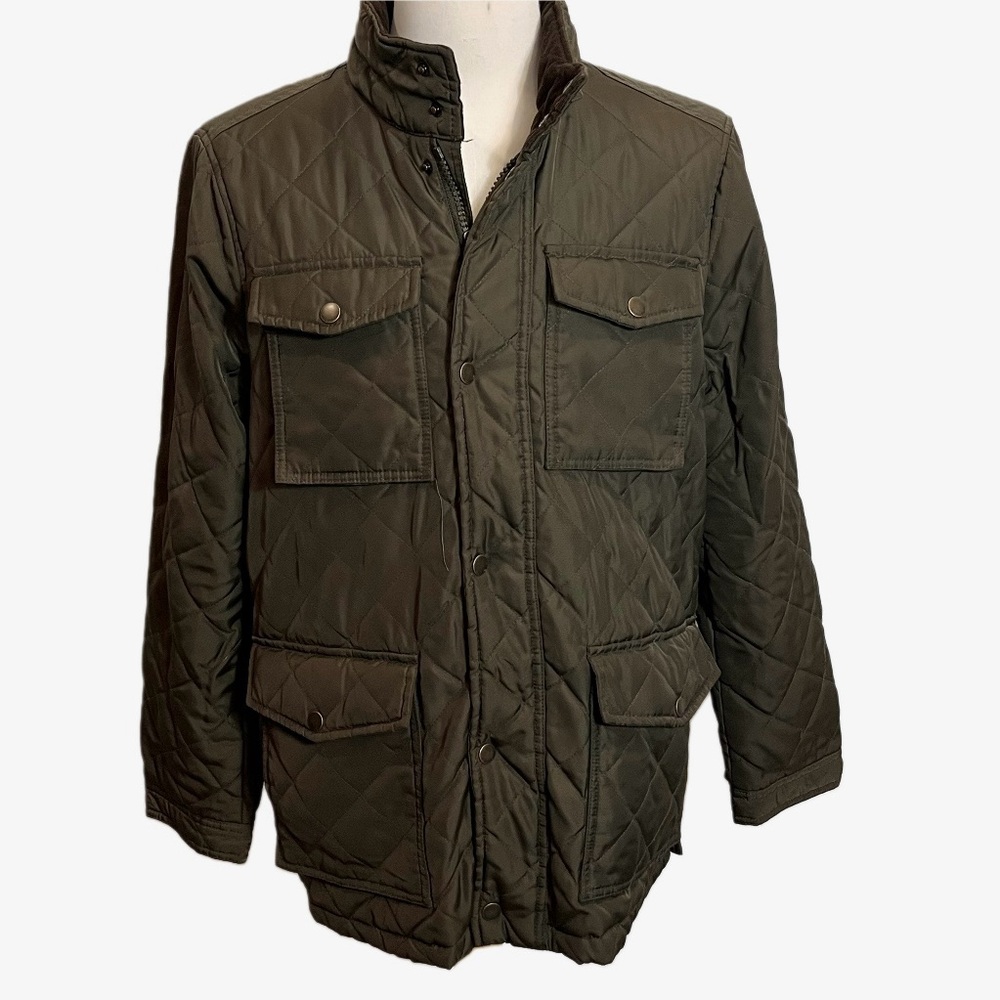 Tommy Hilfiger Men’s Quilted Field Jacket Olive Green Size M Heritage Utility